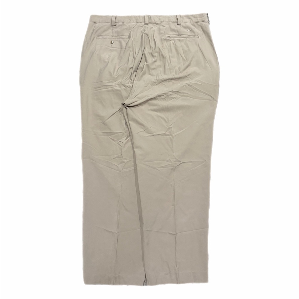 Nike Golf Pants Mens 39x28 (38x30) Beige Pleated Twill FitDry Khakis Chino